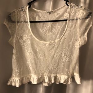 Charlotte Russe Medium cream lace Crop Top!